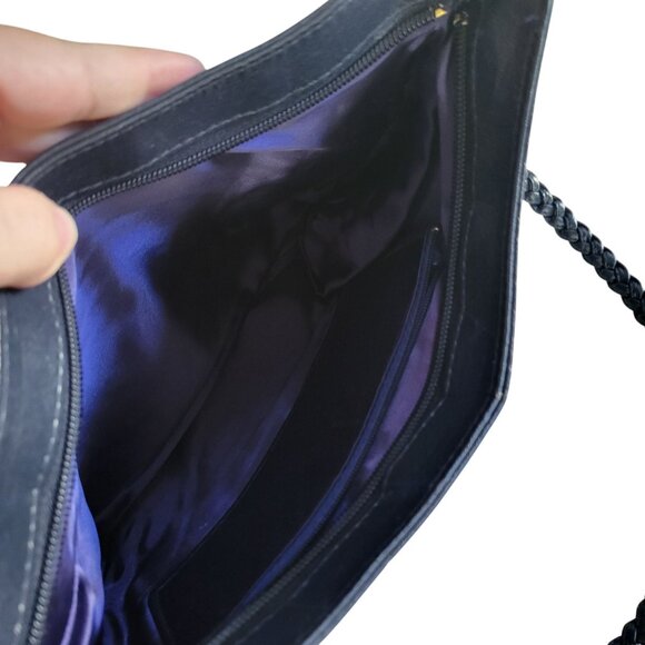 Metal Mesh Shoulder Bag Navy Blue Womens 12x9" Braided Strap Whimsy Coastal - Picture 13 of 16